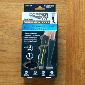 Unisex Copper Fit Knee High Compression Socks. Size L/XL